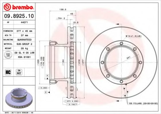 AP 44071 Brake Disc